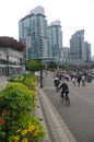 Seawall at Vancouver coal harbour Royalty Free Stock Photo